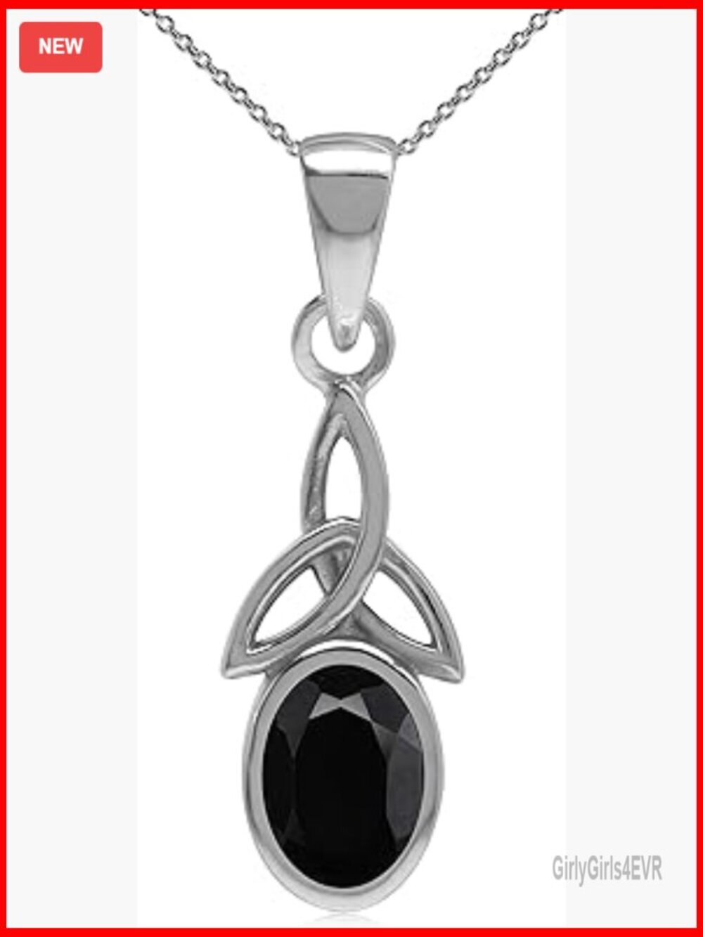 Sterling Silver Triquetra Celtic Knot Pendant Necklace 18 Inch